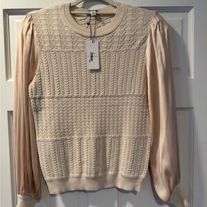 Current Air Cream Textured Knit Sweater